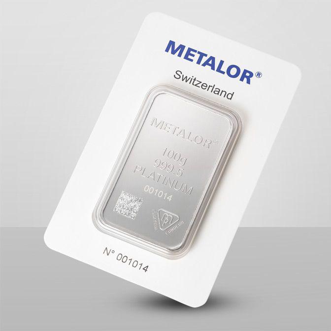 Investiční platinový slitek 100g - Metalor