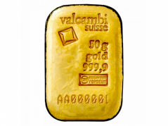 Investiční zlatý slitek 50g Litý - Valcambi